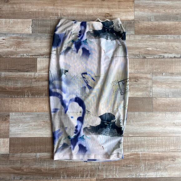 Miaou Verona Mesh Midi Skirt Corsica Print - Size S - Picture 1 of 4